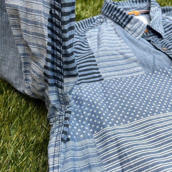 Koto Patchwork Denim Shirt Button Down Long Sleeve with Embroidery - Picture 11 of 16